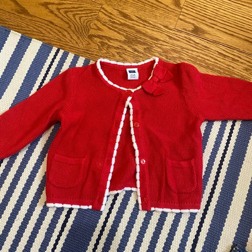 Red Kids Cardigan Sweater